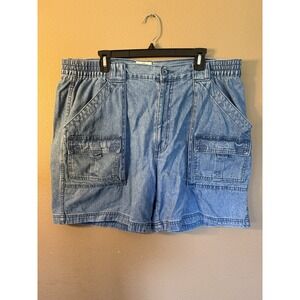 Men's St Johns Bay Cargo Blue Denim Jean Short Size 40 RN 93677